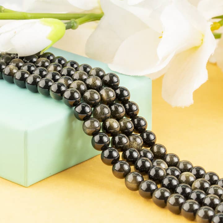 Soothing Crystals Beads - Wholesale Beads - Crystal Jewelry Beads | Golden Obsidian | Healing Gemstone 8