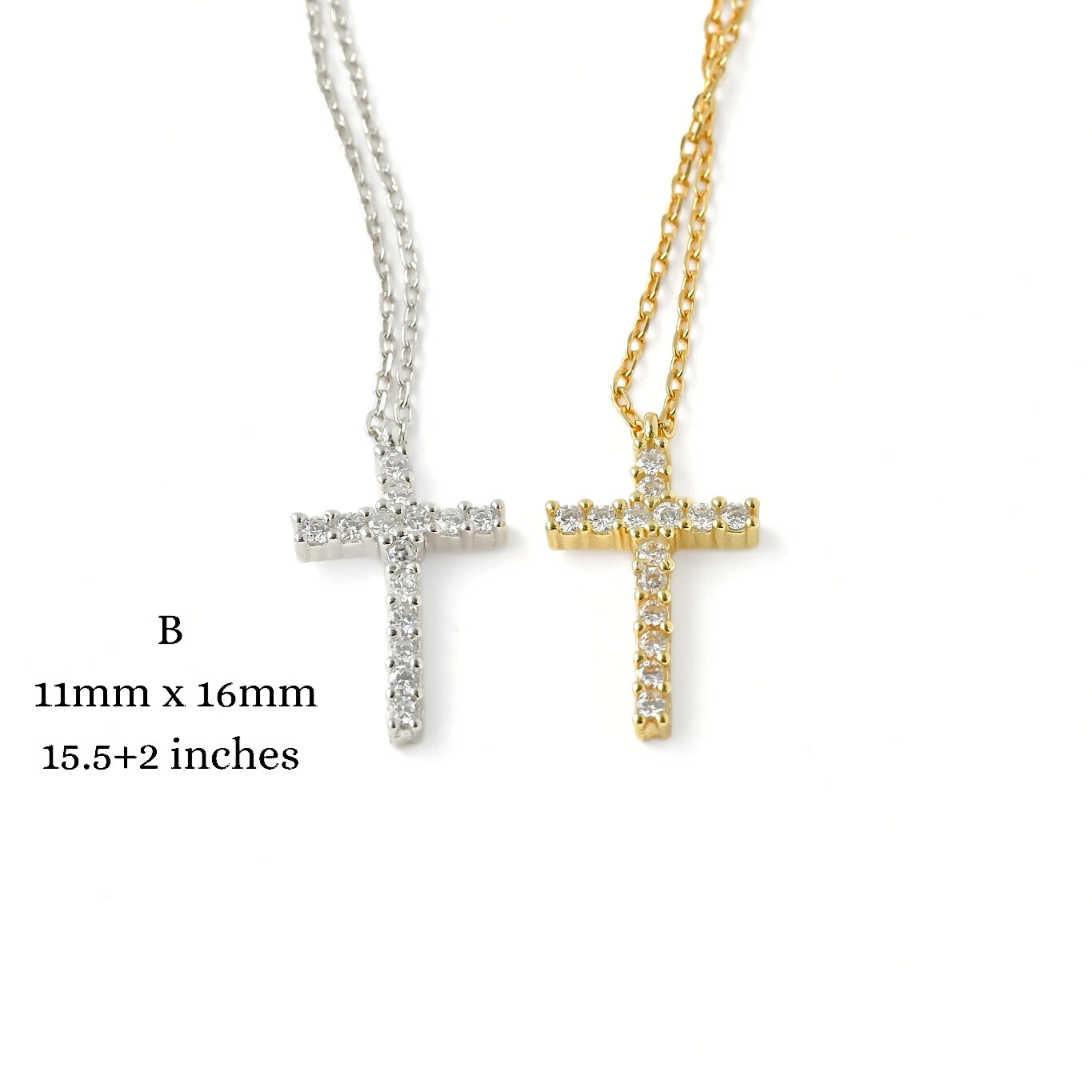 Blueyejewelry - Wholesale Pendant/Charm Necklace - Diamond Cross Necklace - Sterling Silver CZ Cross Pendants5