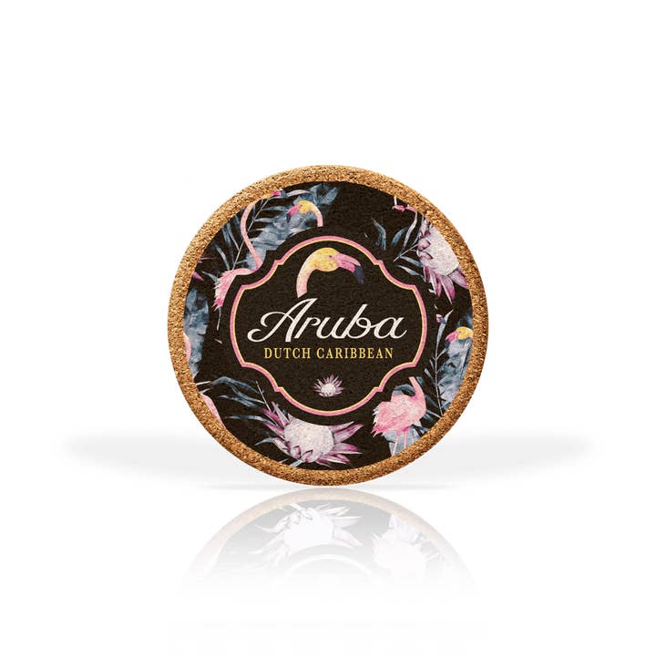 Matrix - Venta al por mayor Posavasos - Colección personalizada de posavasos de corcho negro con flores tropicales