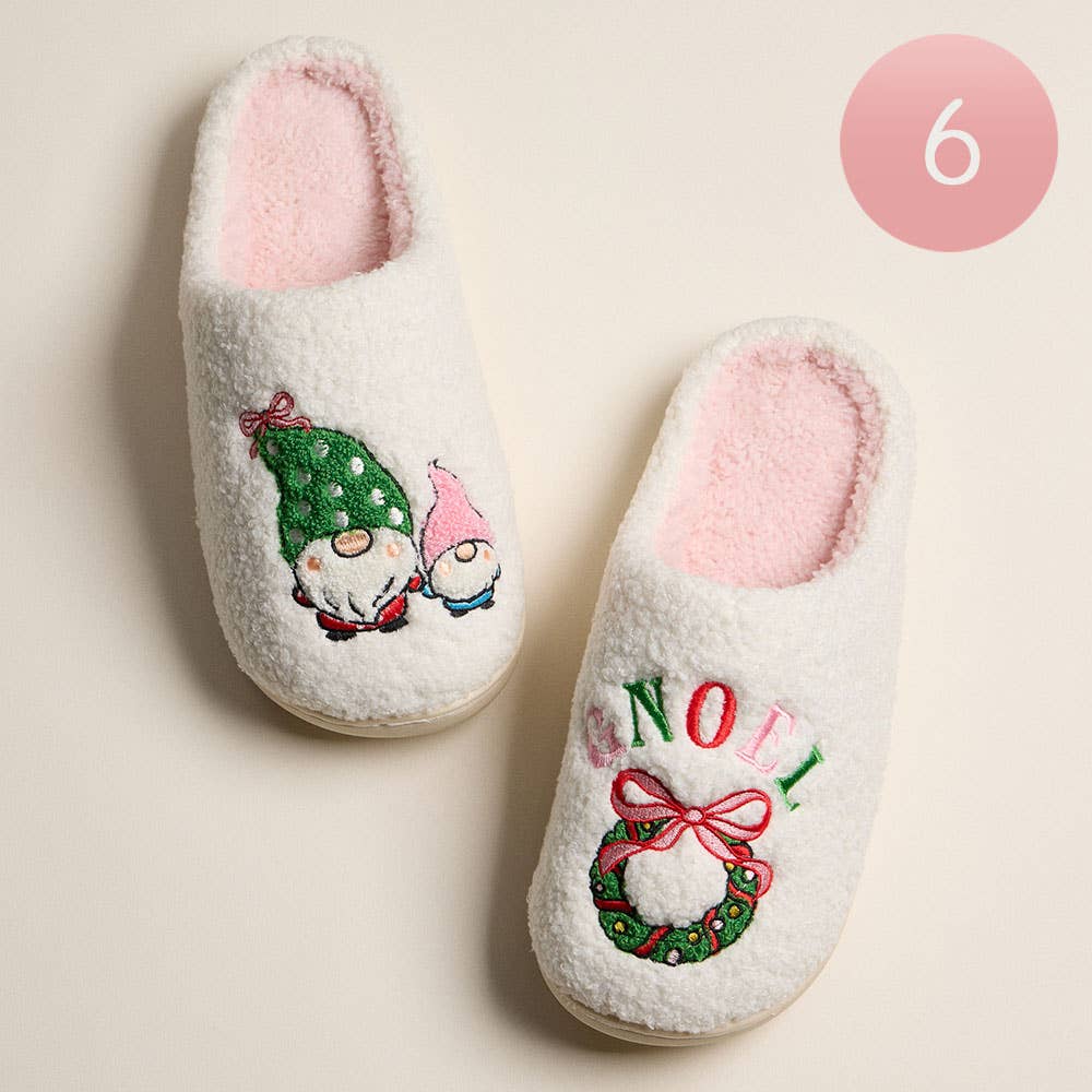 Sensibling Corp. - Wholesale Slippers - Women's - 6Pairs - Gnome Noel Indoor Christmas Slippers1