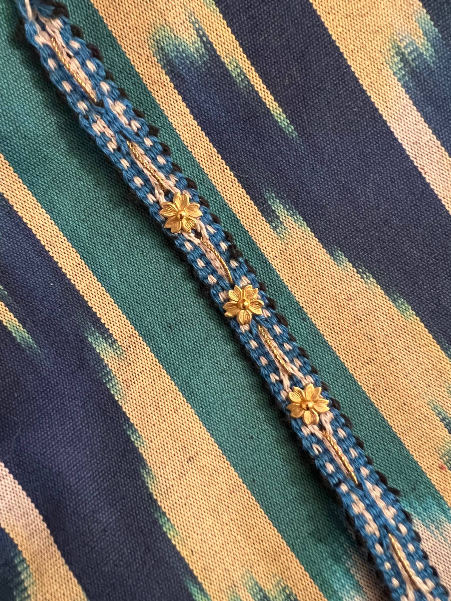 Tezeè - Wholesale Woven/Braided Bracelet - embroidered ikat fabric bracelet4