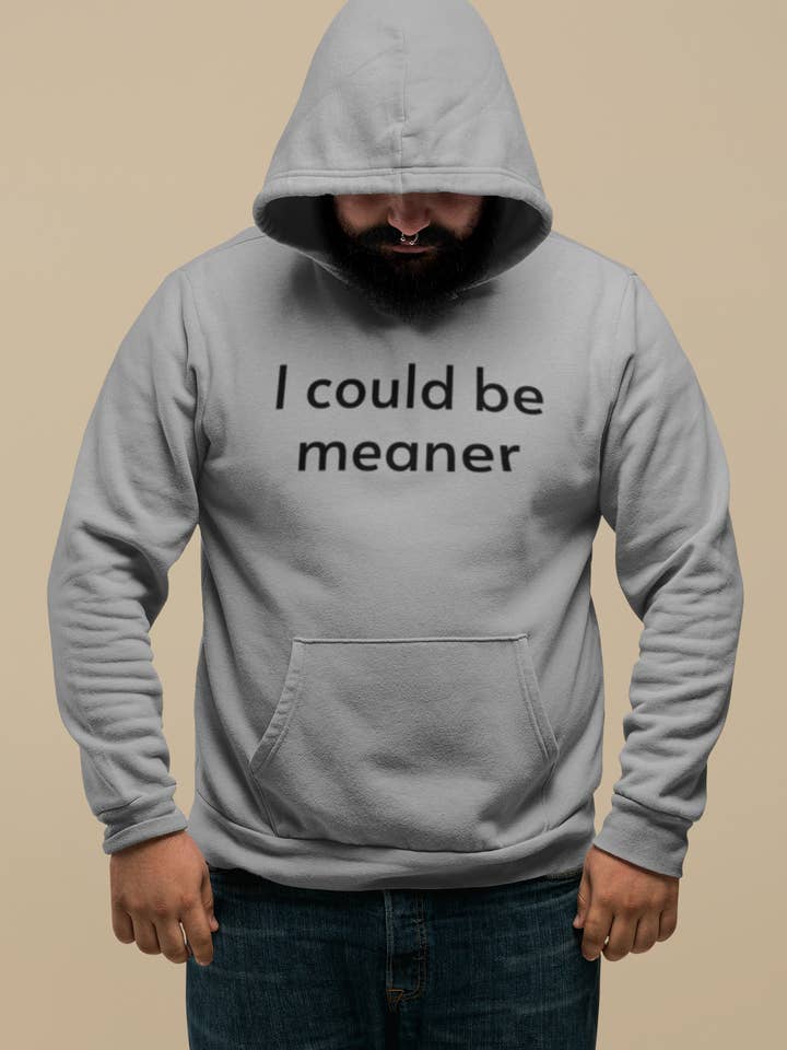 Smart Ass Shirts - Wholesale Hoodie - Men's - I Could Be Meaner - Men's Hoodie3