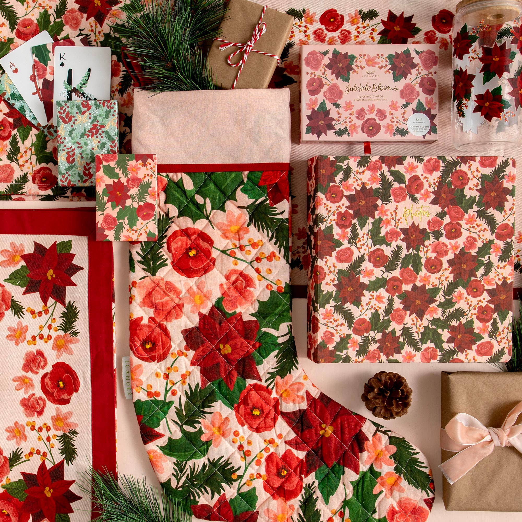 1canoe2 | One Canoe Two Paper Co. - Wholesale Placemat - Yuletide Blooms Christmas Cloth Table Placemat Set5
