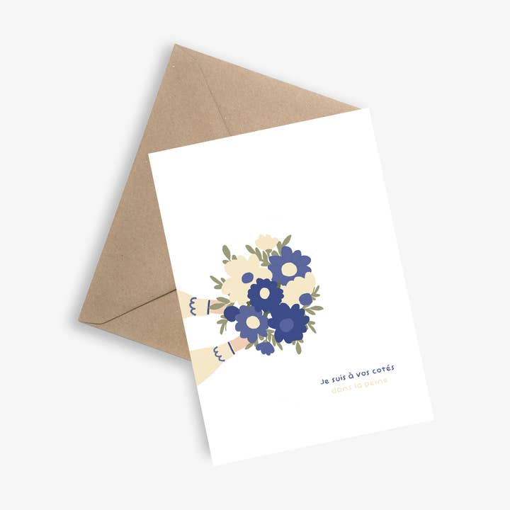 Comforting Bouquet - Simple Sympathy and Grief Card for wholesale by LE PAPIER GRAPHIQUE