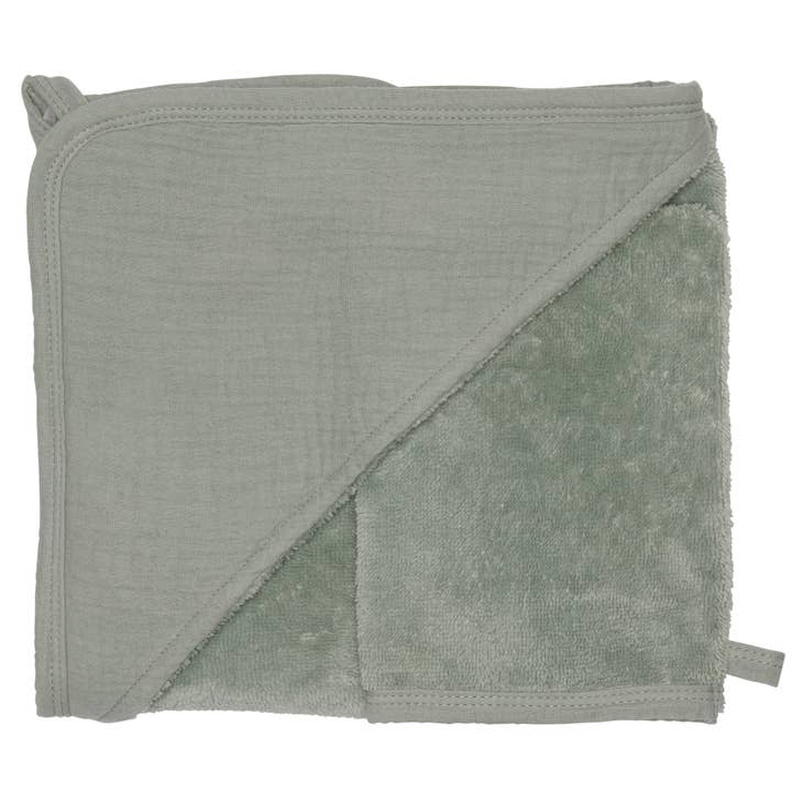 Bath cape + glove - bamboo & cotton gauze - Verdigris for wholesale by BB&Co