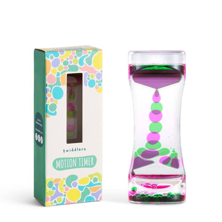 The Twiddlers - Wholesale Fidget Toy - Kids - 1 Pack Liquid Motion Timer Sensory Timer Hourglass, 14cm