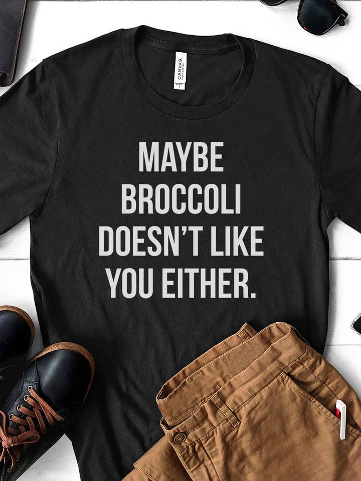 House Of Rodan - Wholesale T-Shirt (Graphic) - Women's - Maybe Broccoli- Funny Sassy Broccoli Vegetables T-Shirt3