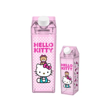 Silver Buffalo - Wholesale Water Bottle - Hello Kitty Bear Milk Bottle Dots 16.2oz Plastic Milk Carton