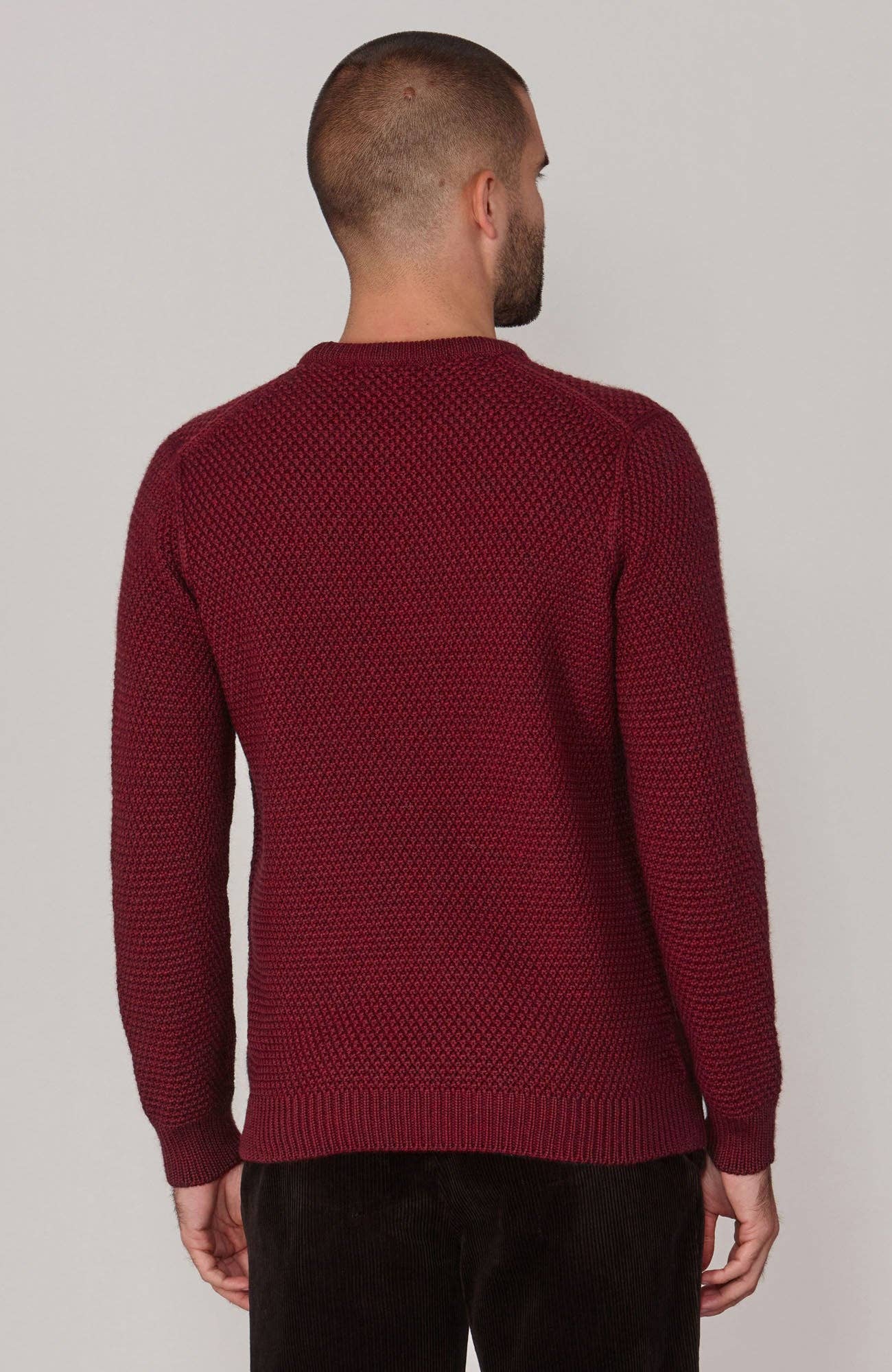 Paul James Knitwear - Wholesale Knit Sweater - Men's - Mens Chunky Merino Moss Stitch Fisherman Jumper7