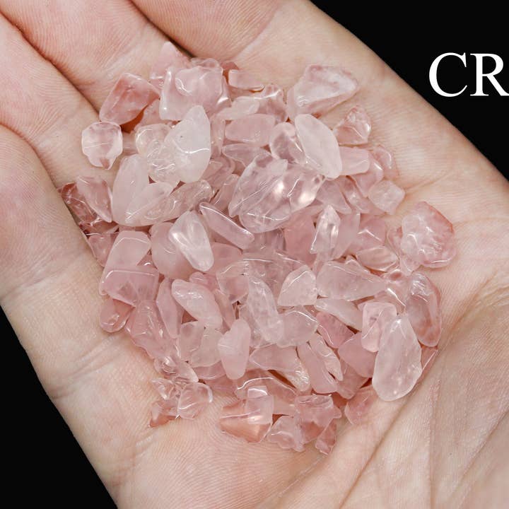 1 KILO LOT - Tumbled Rose Quartz Chips / 5-20 mm avg. for wholesale by Crystal River Gems LLC