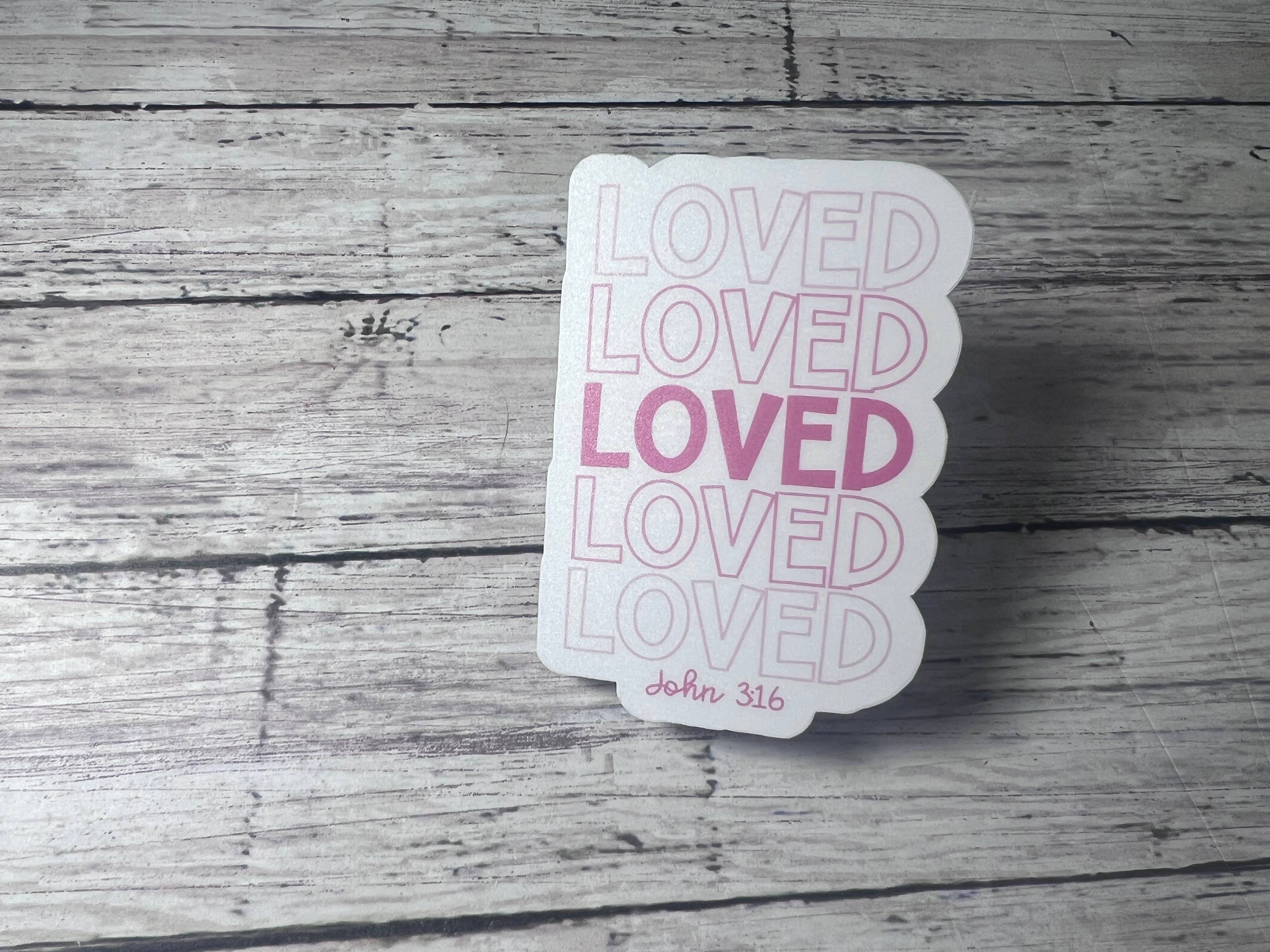 The Teaching Duo - Wholesale Sticker - Loved Sticker, John 3:16, Faith Sticker, Christian Sticker