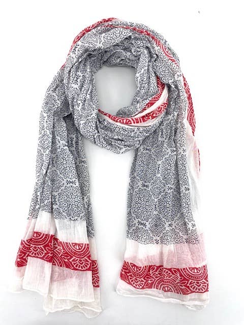 Maison Unik Accessoires - Wholesale Scarf - Unisex - Scarf Cheche or Pareo 100% Indian Cotton Blockprint2