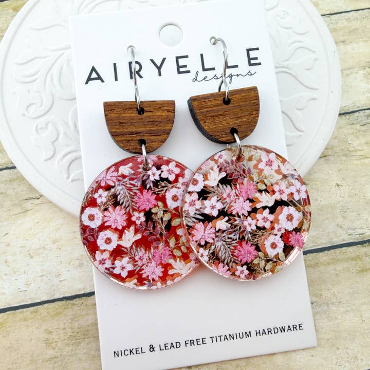 Rosalie Round Acrylic Earrings - Titanium for Sensitive Ears for wholesale by Airyelle Designs