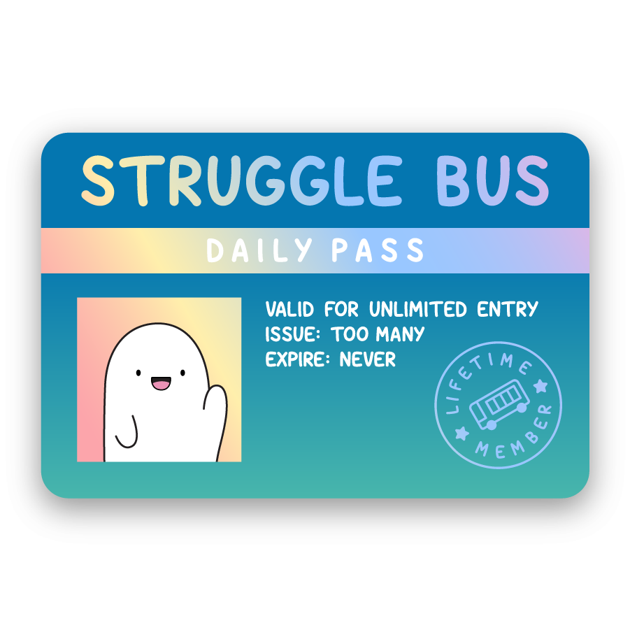 Maison Chanamon - Wholesale Sticker - Struggle Bus Pass Holografische Sticker1