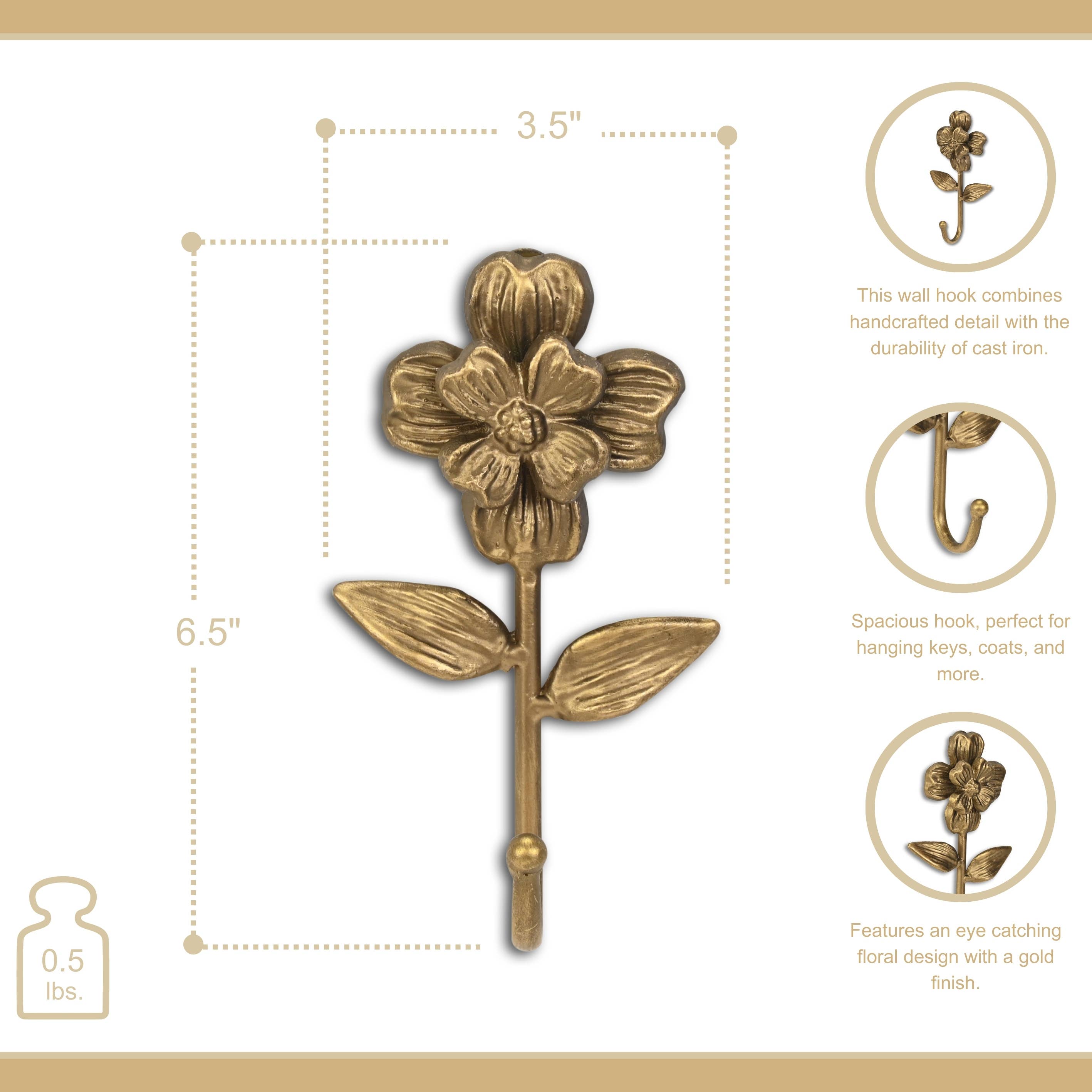 Cheungs Home Decor - Wholesale Wall Hook - Mythra Flower Cast Iron Wall Hook10