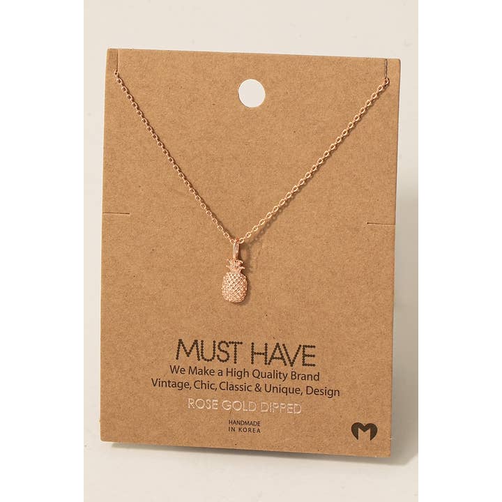 Fame Accessories – Großhandel Kette mit Anhänger/Charm – Gold getauchte Ananas Anhänger Halskette