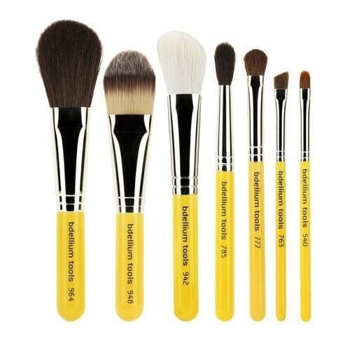 Bdellium Tools – conjunto de escovas de maquilhagem por atacado – Travel Basic 7pc. Conjunto de pincéis com bolsa de enrolar