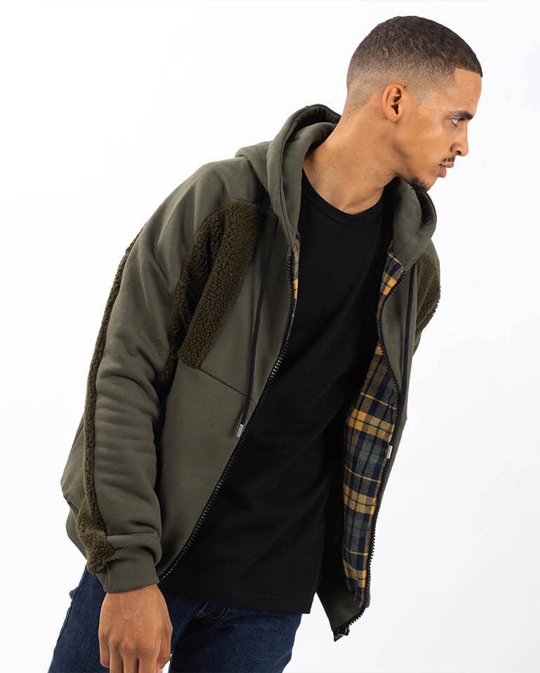 StockNow Unipessoal – Großhandel Jacke - Herren – Jacket Flip Olive Fleece-Cardigan-Jacke2