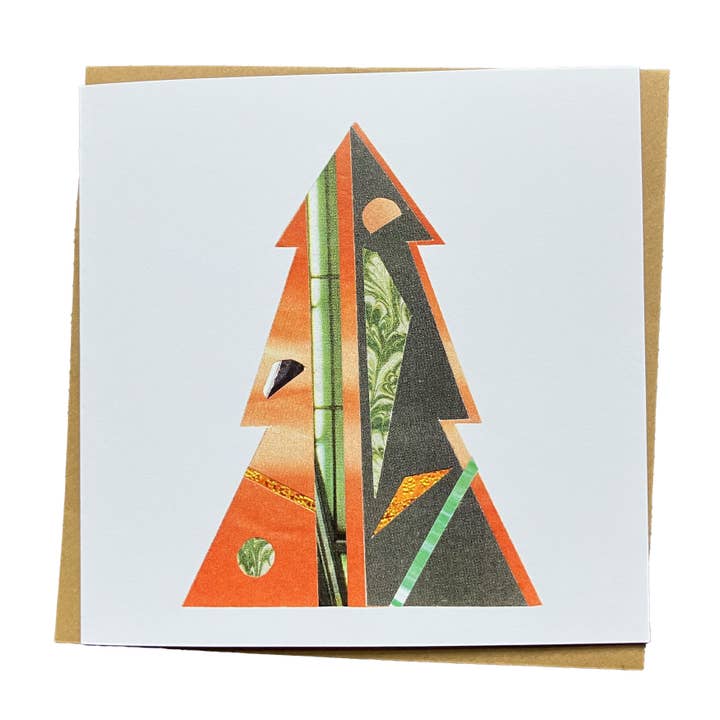 Festive Christmas Tree Card (Pink/Grey) for wholesale by Soodle Street Studio