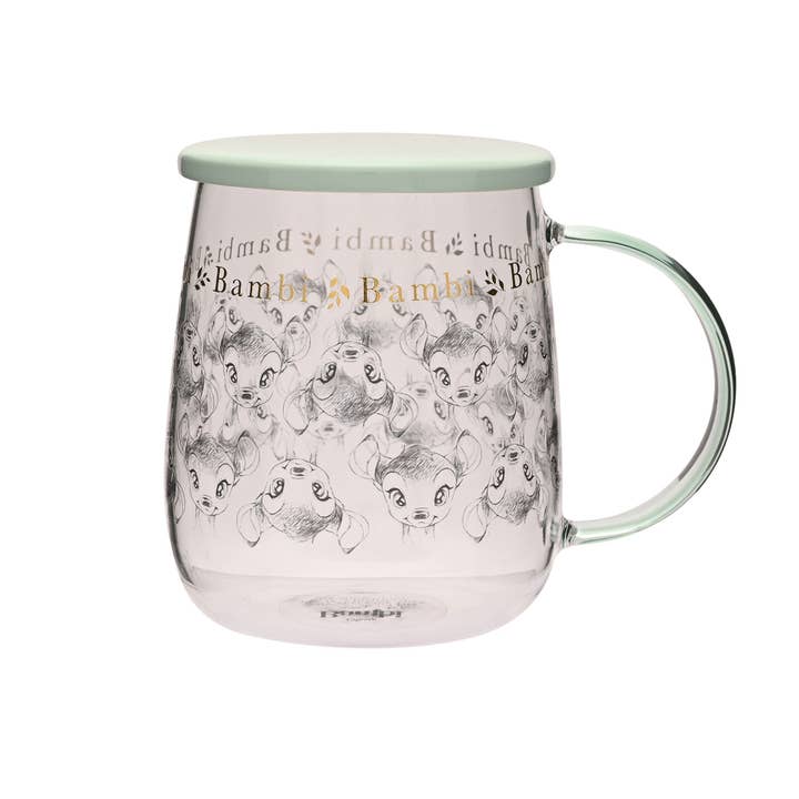 Caneca de Vidro Colecionável Clássica da Disney com Tampa - Bambi por atacado de WIDDOP and Co.
