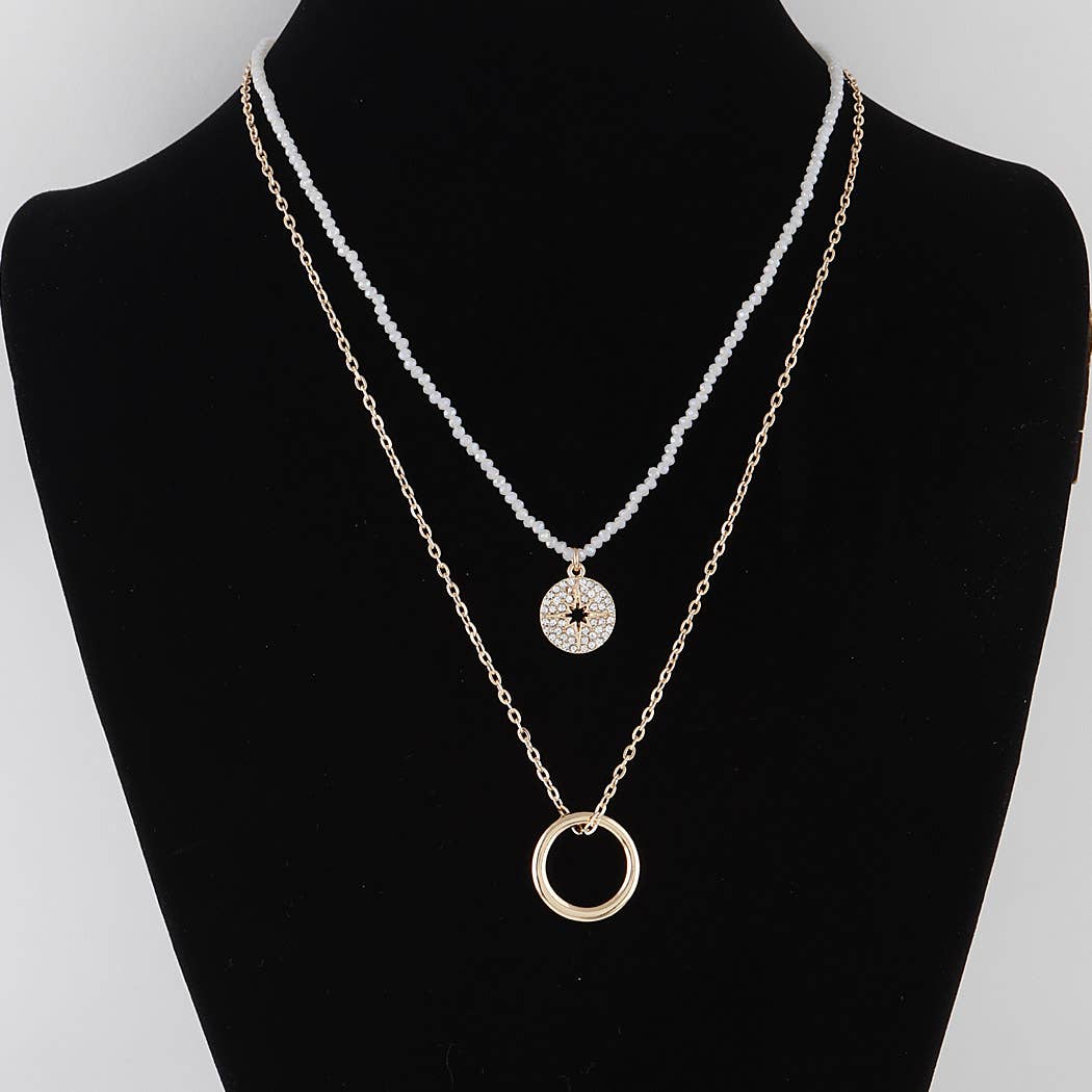 3AM BY H&D ACCESSORIES - Wholesale Pendant/Charm Necklace - Double Layered Star Pendant Necklace2