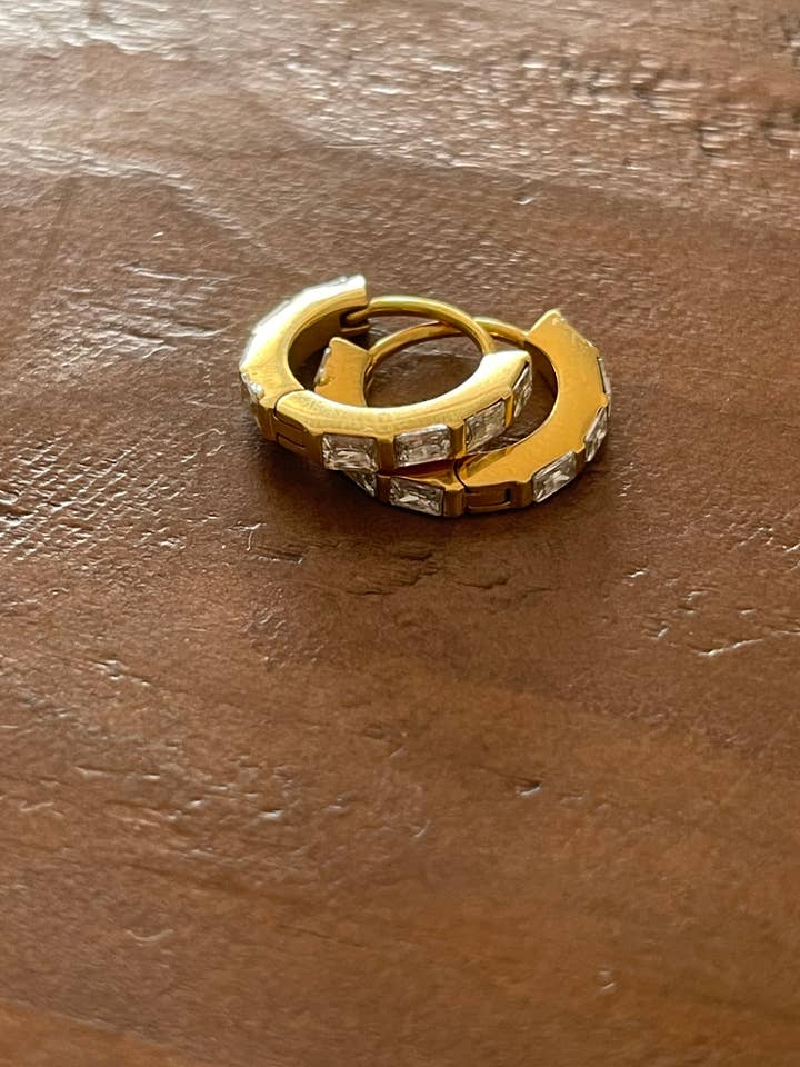 thick cz huggie hoops for wholesale by bubs & sass