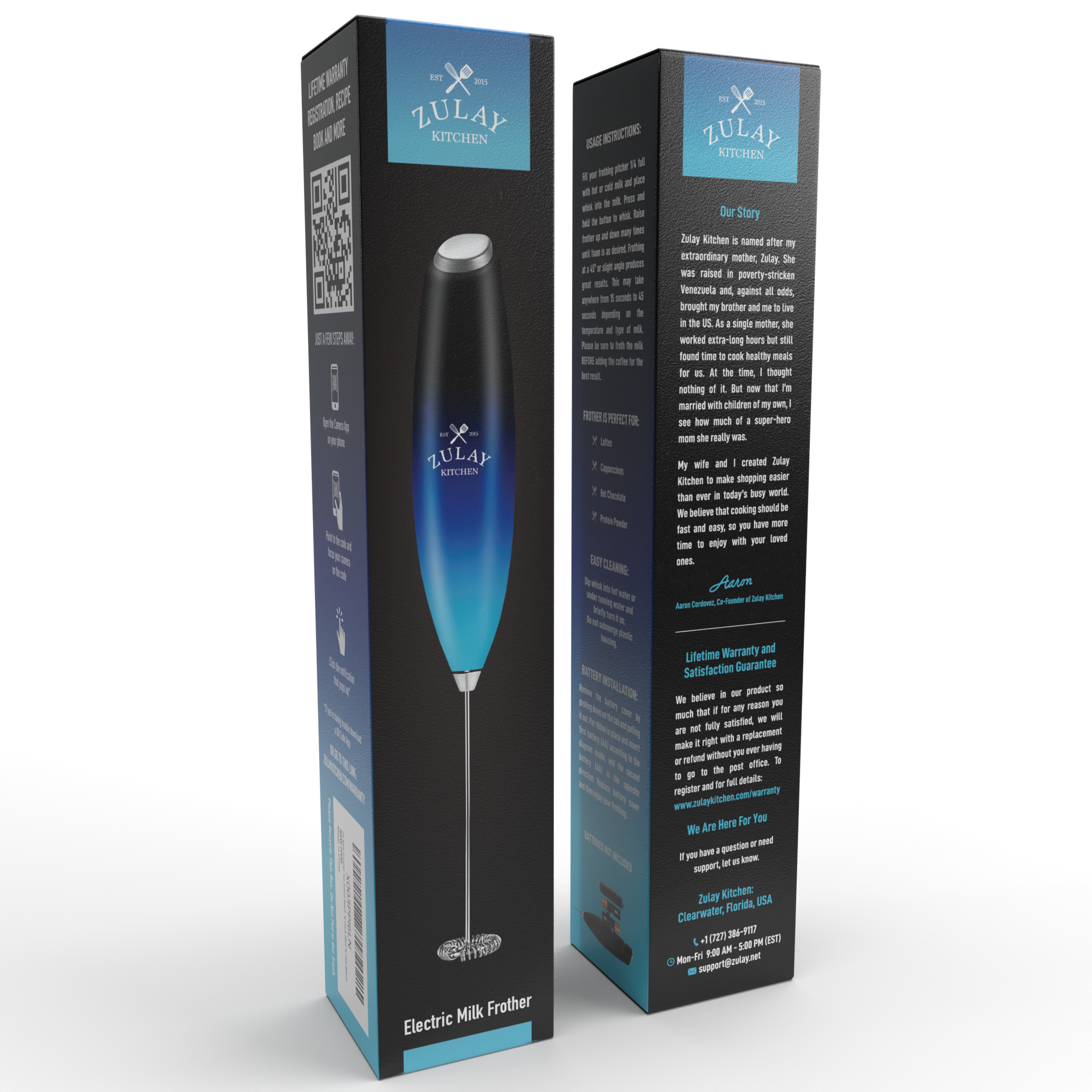 Zulay Kitchen - Wholesale Kitchen Tool/Gadget - Powerful Handheld Milk Frother - No Stand22