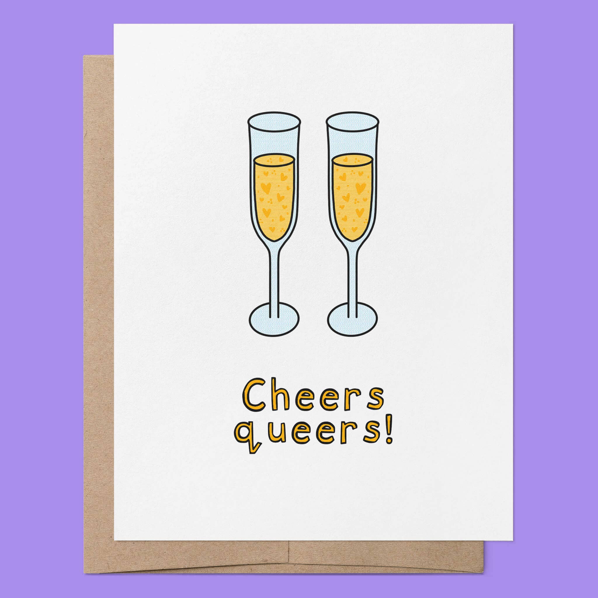That Queer Card Co – wholesale Congratulations card – Cheers Queers | LGBTQ+ Love Wedding Congratulations Card1