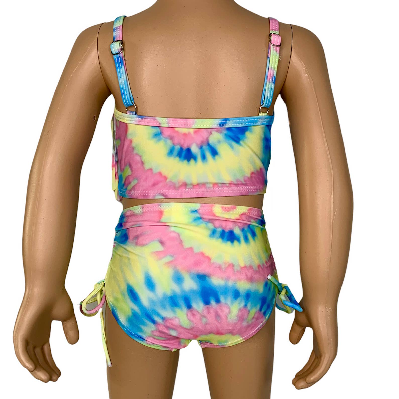 AnnLoren - Wholesale Two Piece Swimsuit - Kids - Girls 2 piece Pastel Tie Dye Tankini Swimsuit Kids Swimwear1