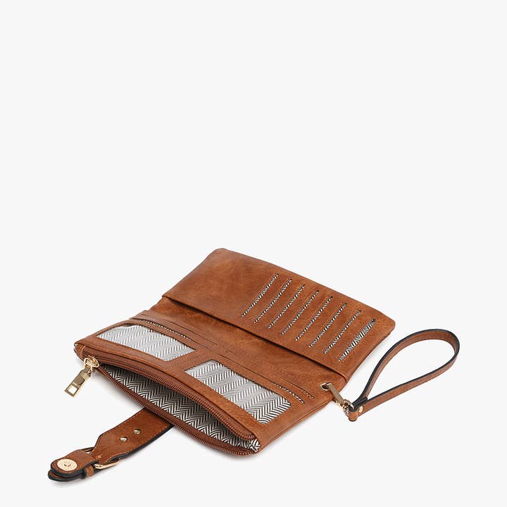 Jen & Co. - Venta al por mayor Cartera - Mujer - Cartera/bolso de mano con hebilla de cadencia WL2230 con cremallera en la parte superior