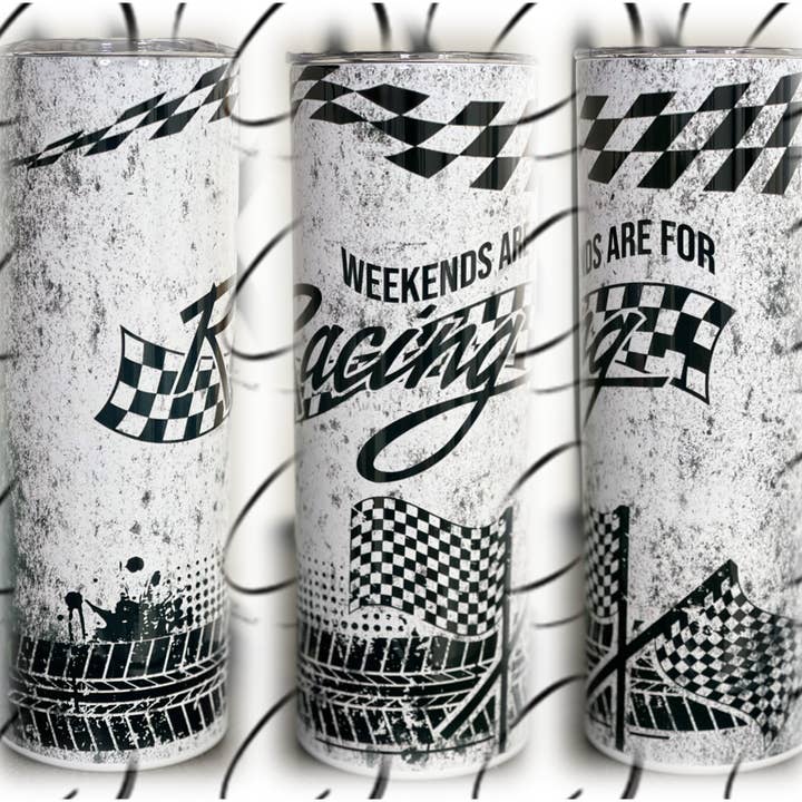 CMD Wholesale - Wholesale Insulated Mug/Tumbler - Weekends Are For Racing 20oz Skinny Tumbler