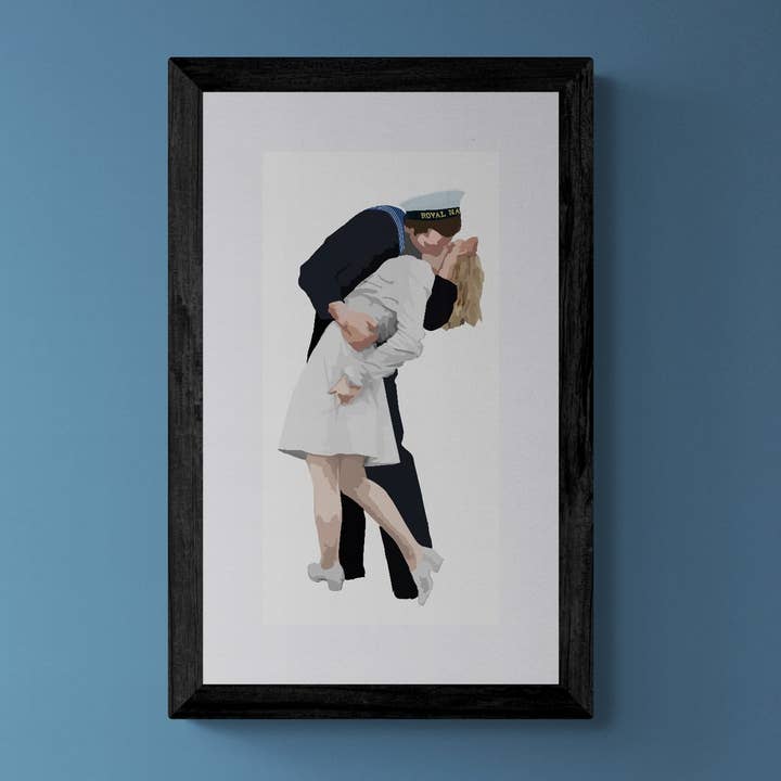 Kissing Sailor print voor wholesale door Gillian Jones Designs