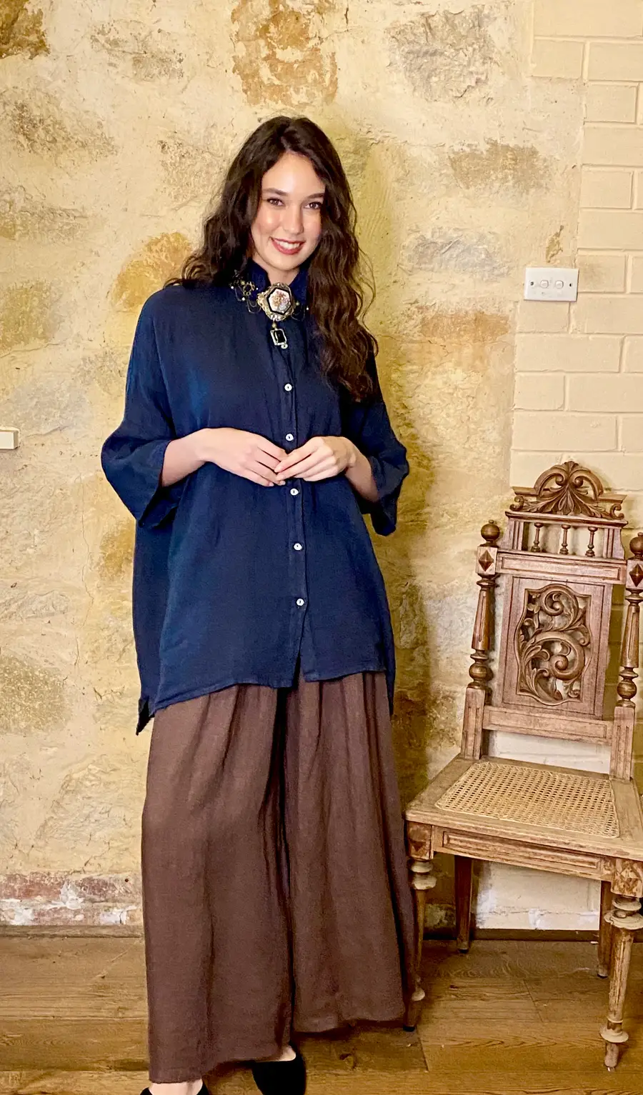 Miss Rose Sister Violet - Wholesale Button Down Shirt - Women's - WOMEN'S - Teddy Linen Shirt15