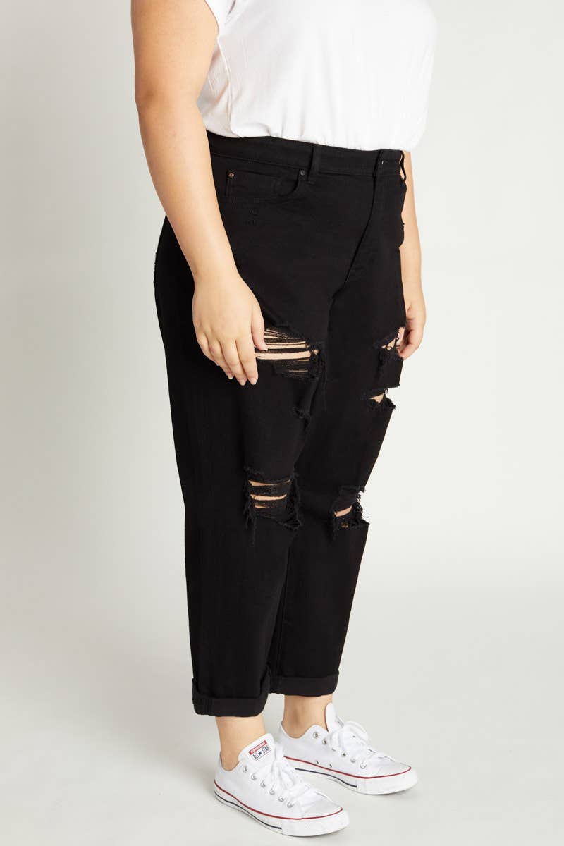 BLACK PRE PACK Plus Size 90's Boyfriend Jeans EP3441XL  for wholesale on Faire3