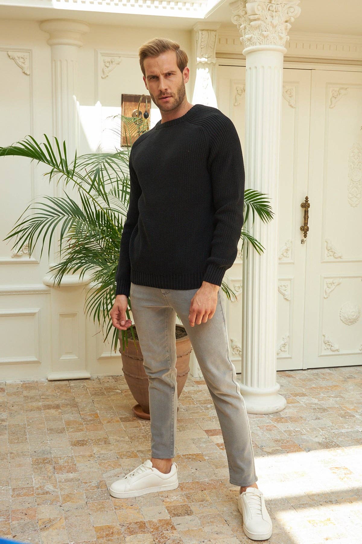 Wear Sierra - Wholesale Knit Sweater - Men's - Men's Long Sleeve Crewneck Mid-Weight Pullover Sweater47