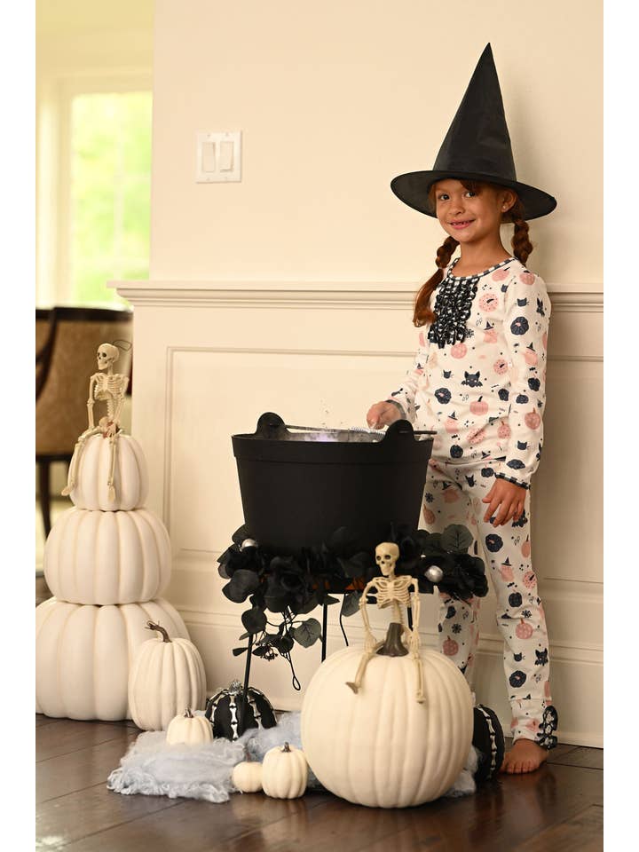 Sugar Bee Clothing - Wholesale Sleepwear Set - Kids - Kids Halloween Pajamas- Ruffle Buttflap - Bougie Halloween