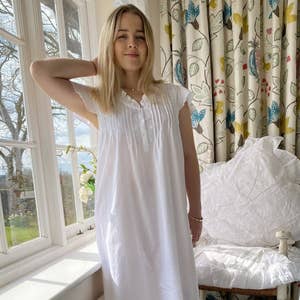 Cute in all white cotton - discover the cotton nightgowns from Jacaranda  Living for day to night wear.