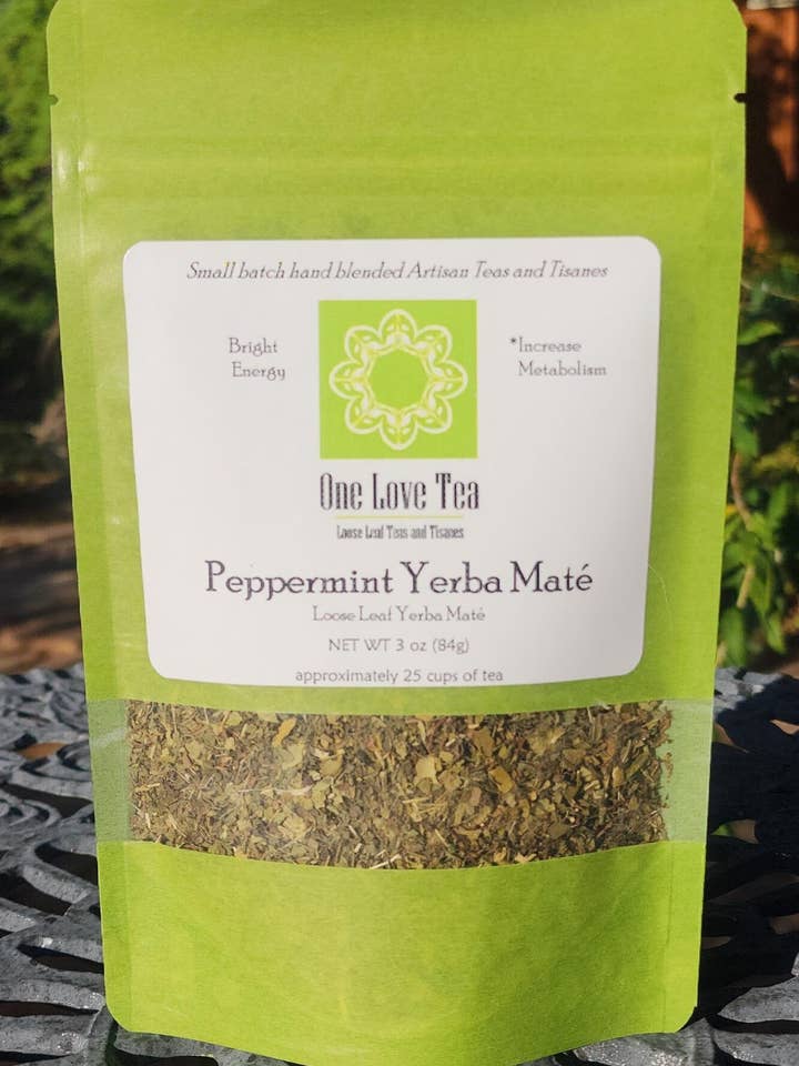 Peppermint Yerba Mate 3 oz for wholesale by One Love Tea