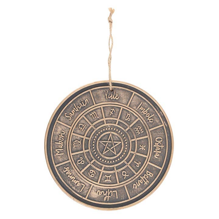 Something Different Wholesale - Wholesale Plaque - Bronze Pagan Wheel of the Year Hanging Terracotta Plaque1