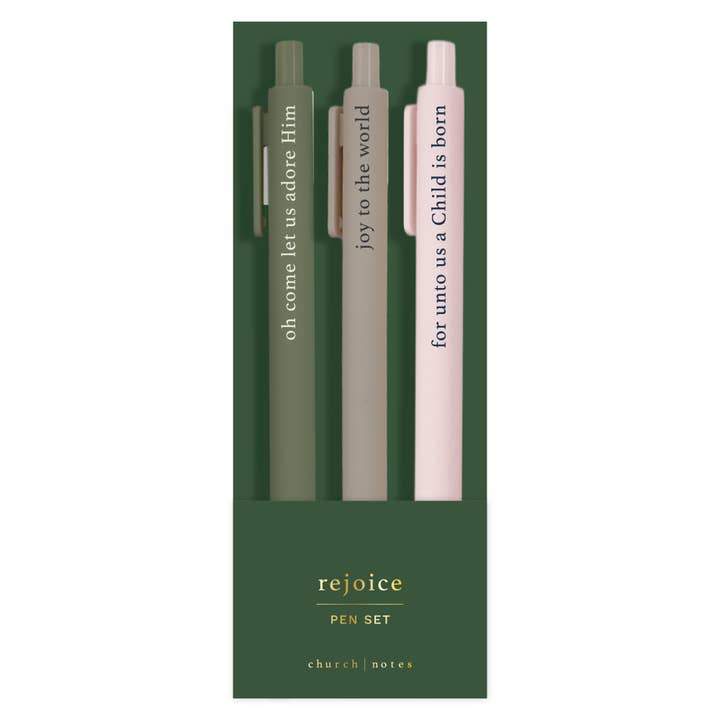 Ensemble de stylos d'étude biblique Rejoice pour la vente par Church Notes Co.