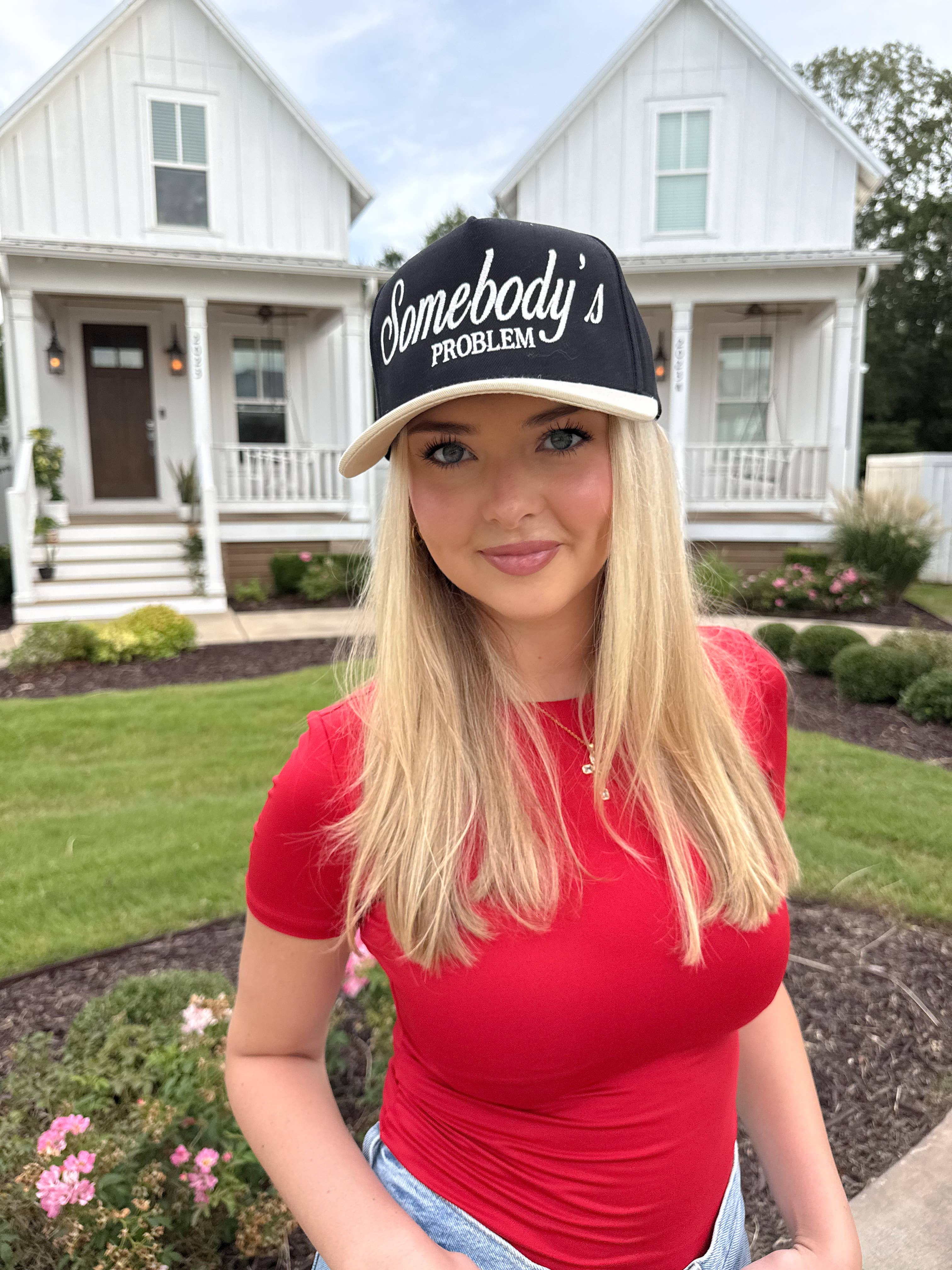 Stitch Your Style - Wholesale Trucker Hat - Unisex - Somebody's Problem Embroidered Trucker Hat9