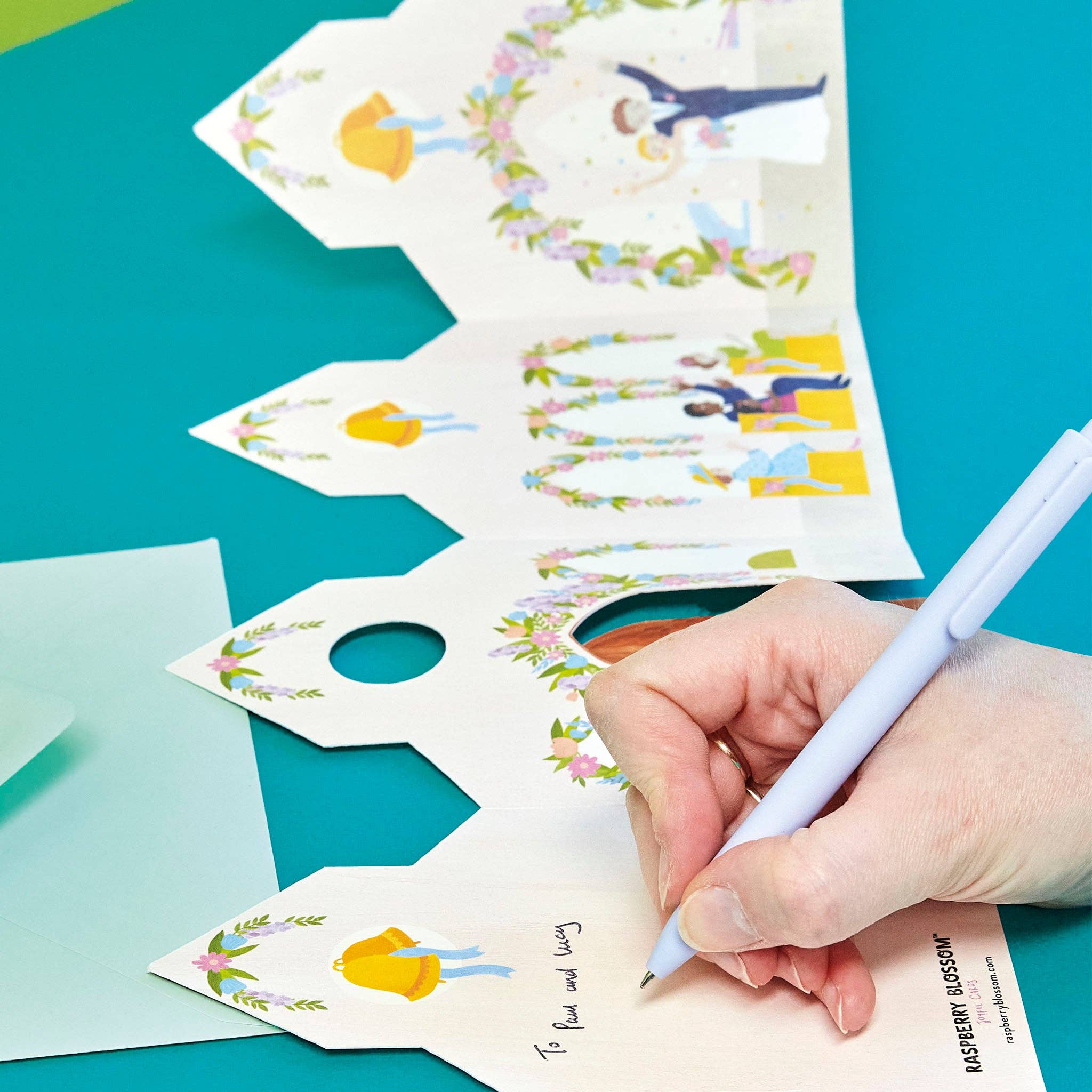 Raspberry Blossom – wholesale Wedding card – Just married card 3D fold out  (KEP08)2