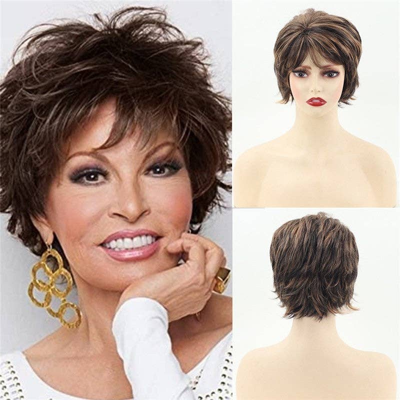 FurDecoration - Vente Perruque/extensions - Perruque Synthétique Courte Bouclée avec Bonnet0