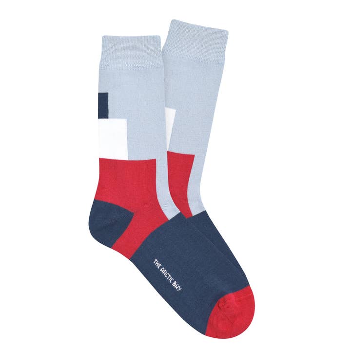The arctic bay - Wholesale Socks - Unisex - Socks Fibonacci Blue/Red