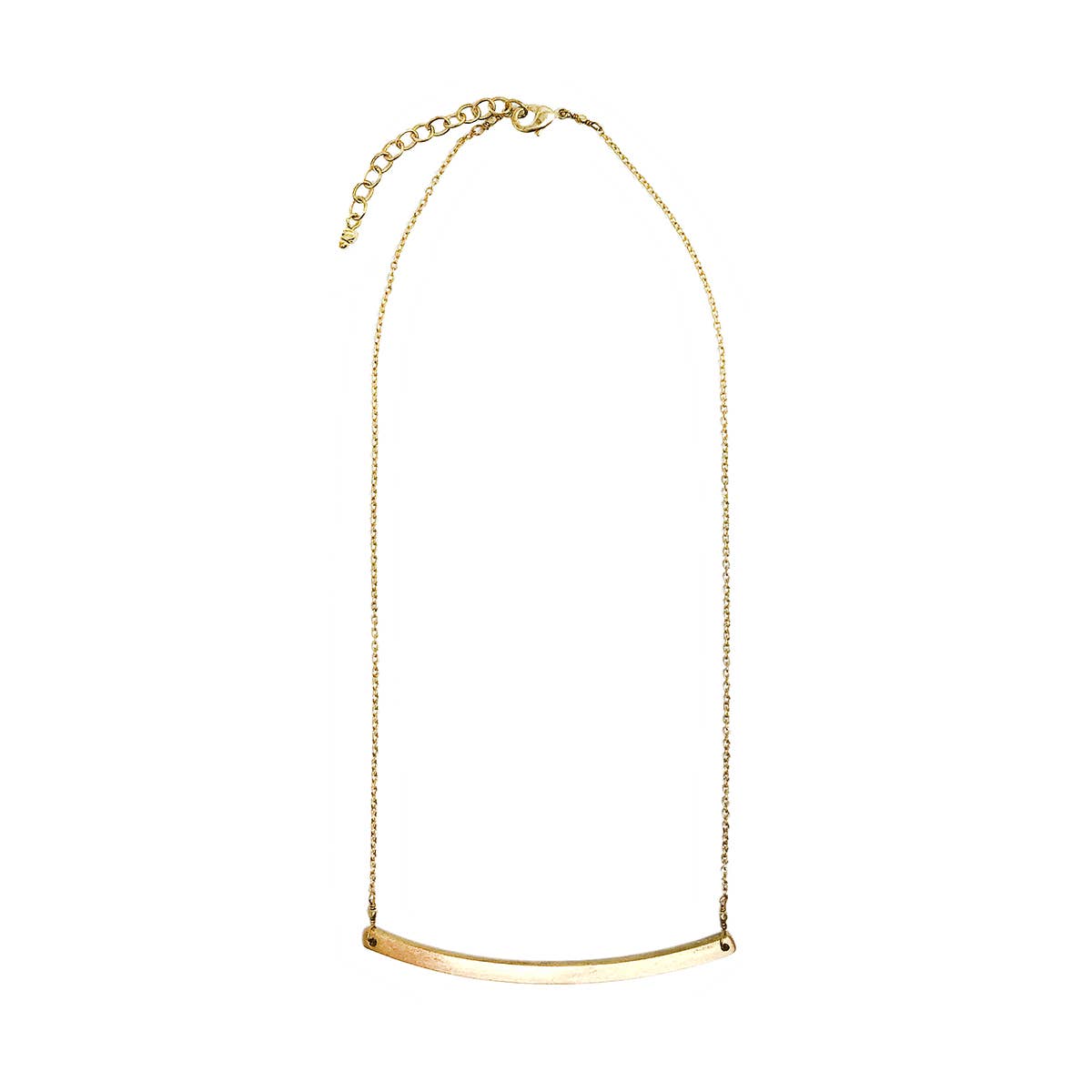 WorldFinds - Wholesale Halskettinghanger - Curved Bar Ketting - Goud1