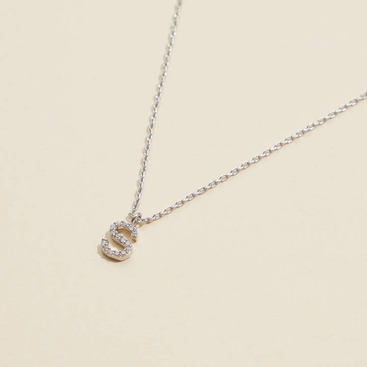 Lilla Haven - Wholesale Pendant/Charm Necklace - 12 Pack of Cubic Zirconia Initial Gold Dipped Necklaces26