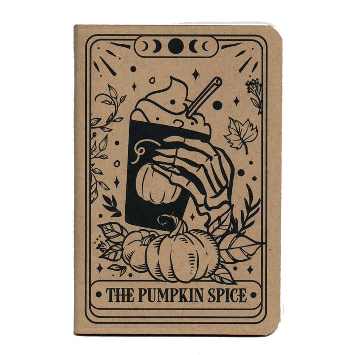 Pumpkin Spice Tarot design 48 page small handmade notebook for wholesale by American Pigeon Co