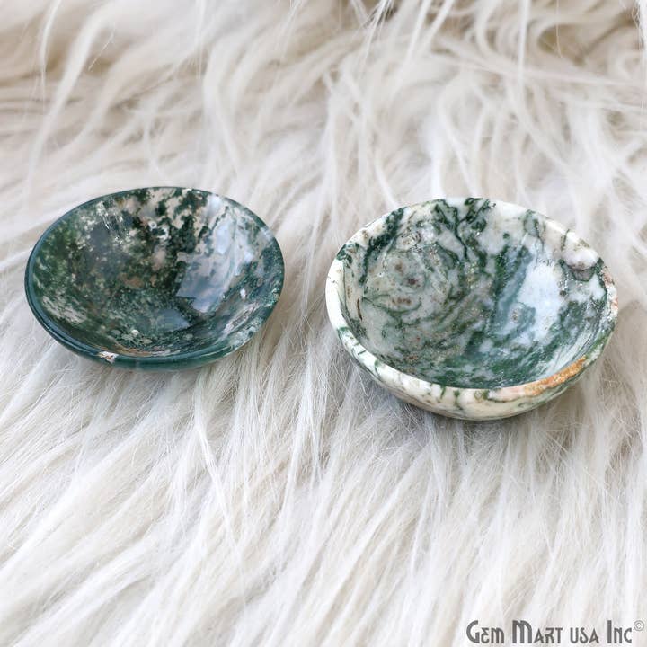Natural Moss Agate Mini Carved Gemstone Bowl Cup 2 inch and other Purchase Wholesale moss agate. Free Returns & Net 60 Terms on Faire trending on Faire.