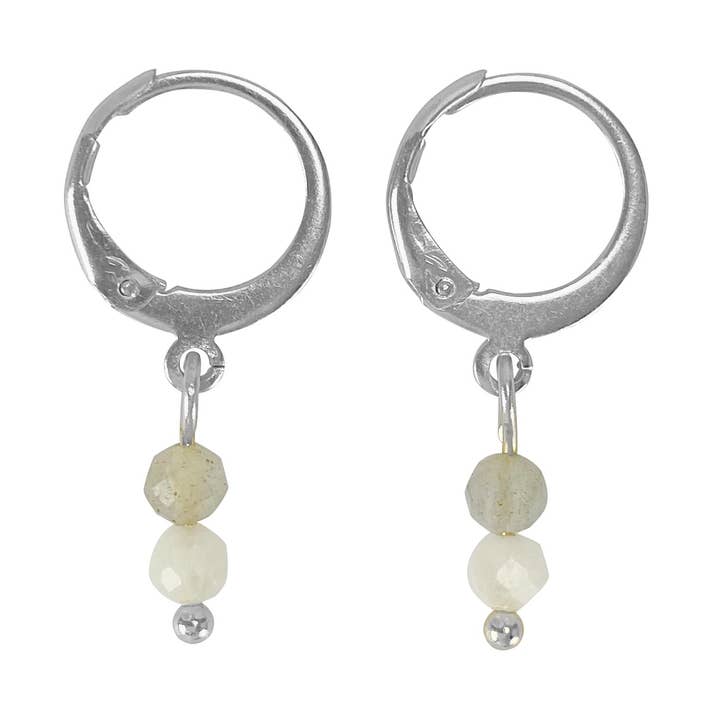 Moonstone & Labradorite earrings for wholesale by Saint Clairmont