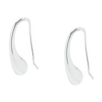 Tear drop curved Earring in Sterling Silver for wholesale by So... Silver Jewelry